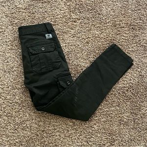 Dark colored slim cargo pants